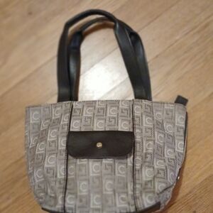 Liz Claiborne Shades Of Brown SMALL Tote Bag with Monogram Pattern